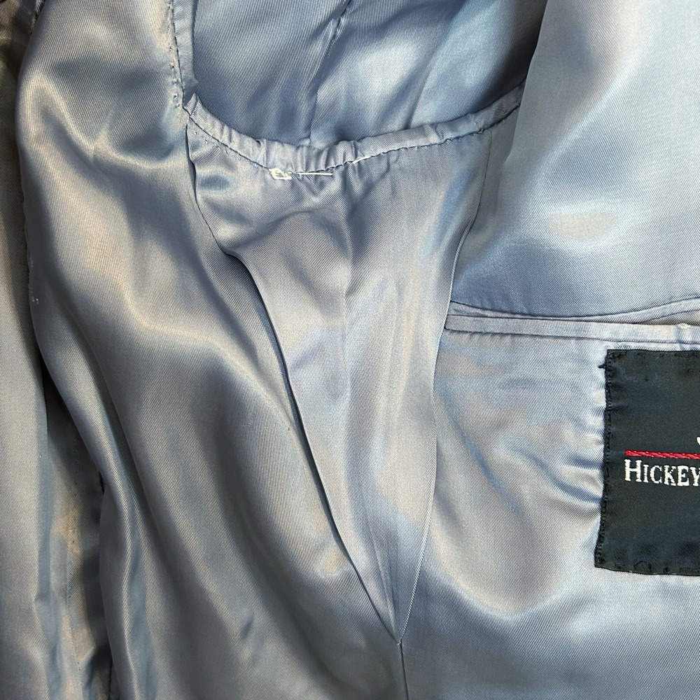 Hickey Freeman Blazer 42R Gray Wool Sharkskin 2 Button Canterbury Suit Jacket - Picture 8 of 15
